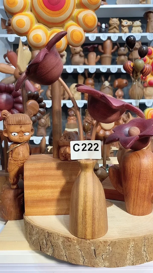 【闪购商品】木木雕摆件可爱卡通