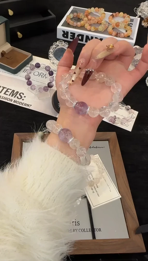 合金手链水晶碎钻紫葡萄x3567