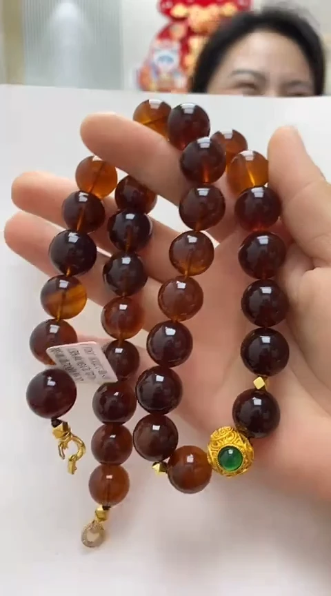 【闪购商品】琥珀裸石未镶嵌琥珀项链