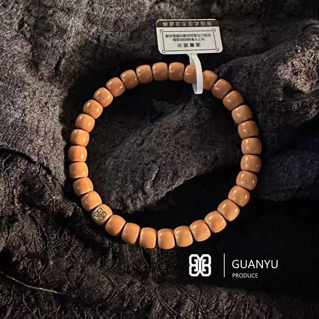 观御出品风华系列橄榄核尖单圈文玩手串带金标7.0mm