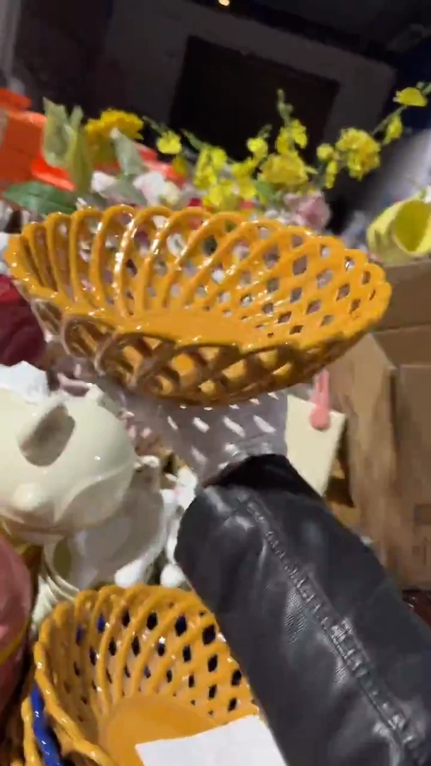 陶瓷镂空果篮微瑕 凑满20元包邮