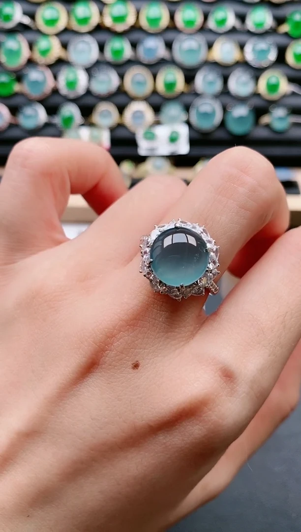 【闪购商品】翡翠戒指银S925镶嵌111111
