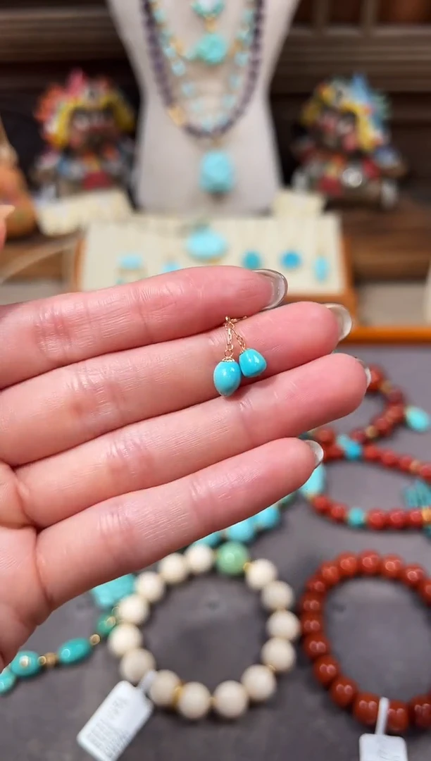 18K金镶嵌绿松石提溜绿松石提溜