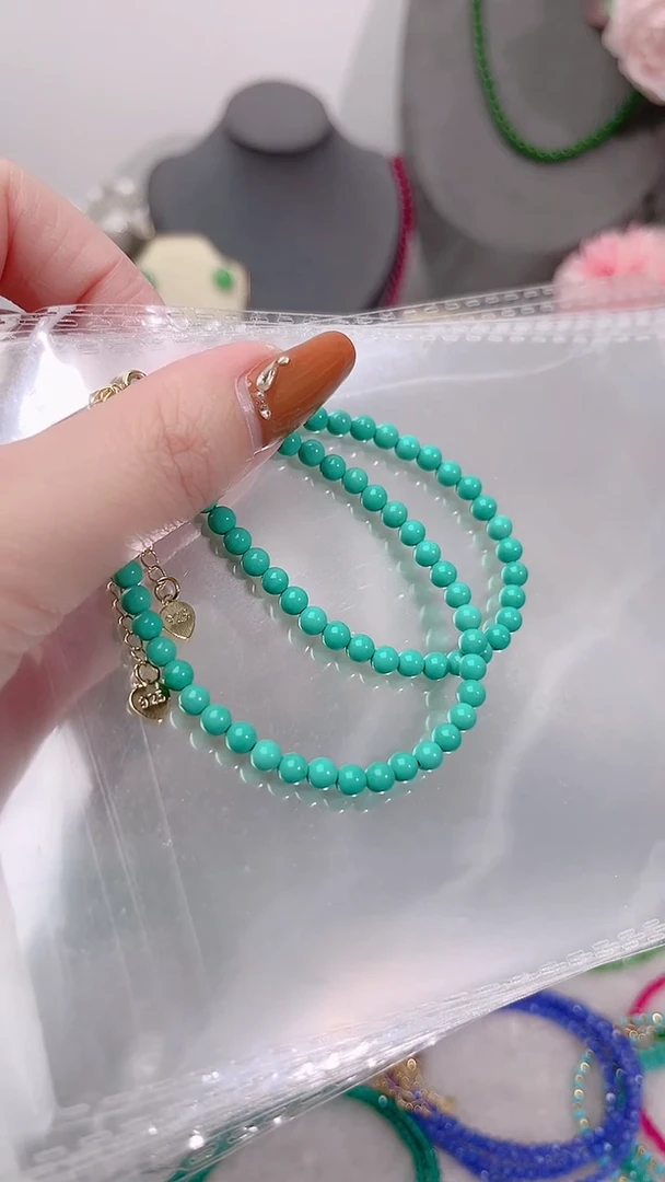 银S925镶嵌手链水晶绿49