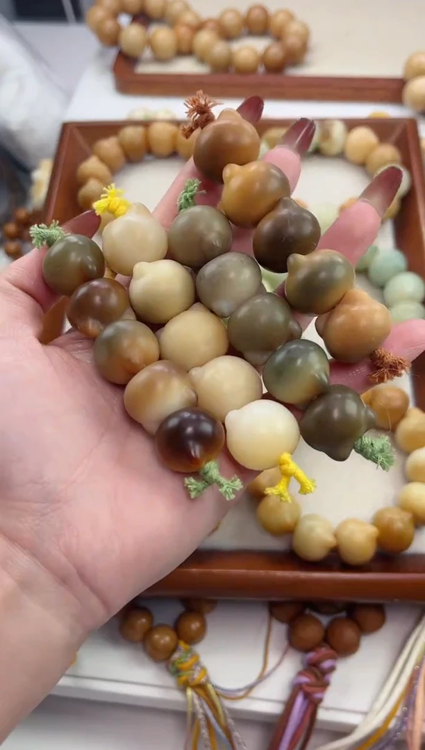 手串菩提根/象牙果a48干磨猫猫头20mm棒棒糖瑕疵不补随机