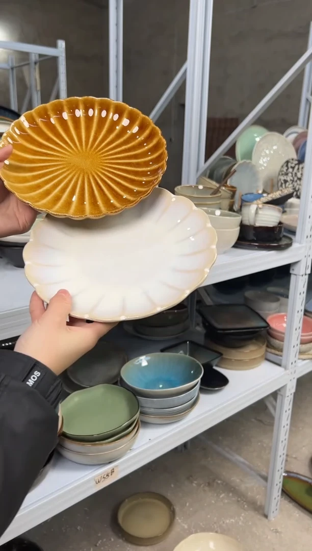 陶瓷外贸尾货瑕疵满20包邮X2 小盘8英寸