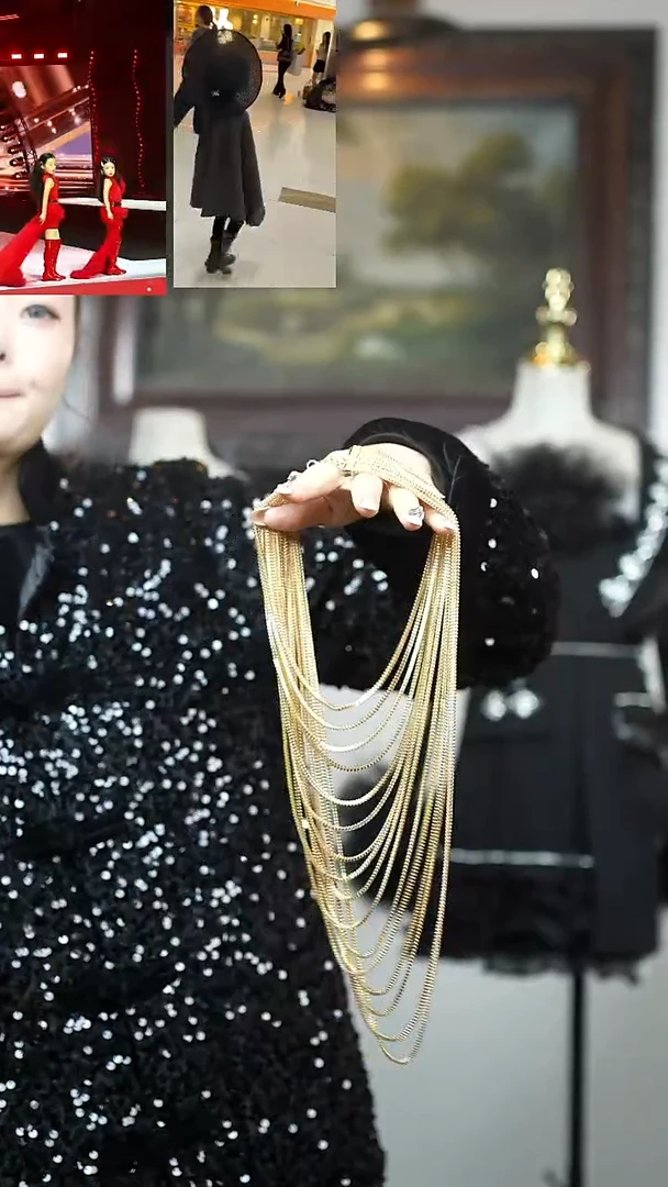 金色流苏项链艺桐轩儿童礼服