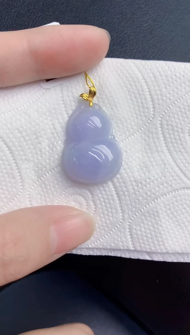 颈饰18K金镶嵌翡翠天然翡翠缅甸A货