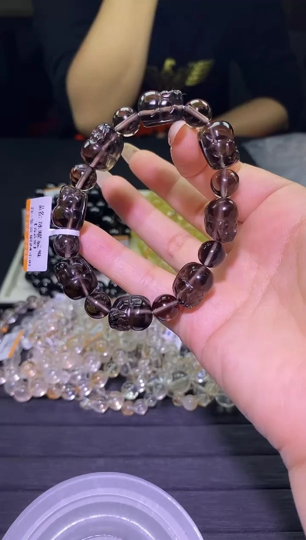 【闪购商品】黑曜岩手链未镶嵌w005冰耀貔貅单圈