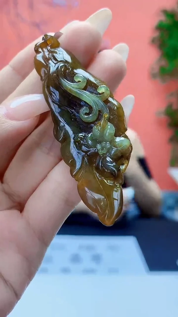 未镶嵌定制翡翠5160ty-毛货挂件180