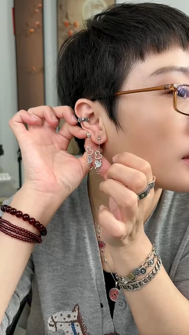 无925银纯银耳饰葫芦