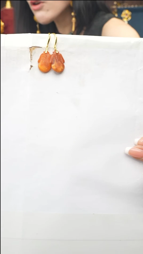 琥珀未镶嵌耳饰多样性发一