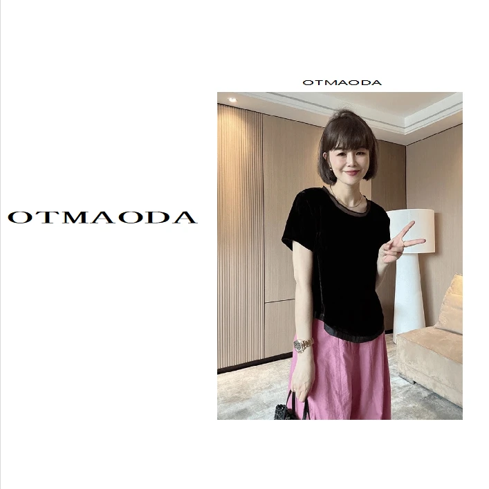 《南南定制》n639-ds新中式圆领经典宽松型显瘦常规短袖法式