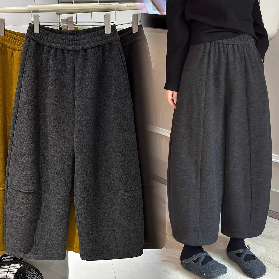 880 女士休闲加绒阔腿裤-A119