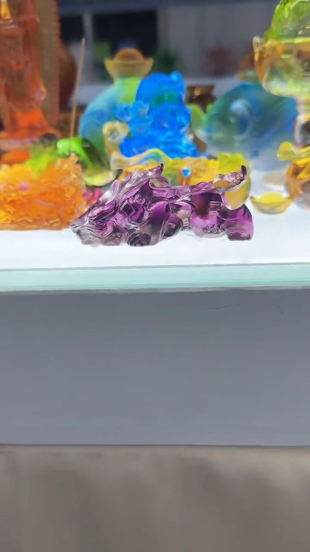 手工艺品琉璃古法琉璃  完品  金钱豹