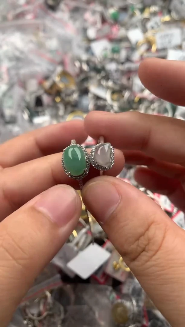 银S925镶嵌戒指翡翠222222   5