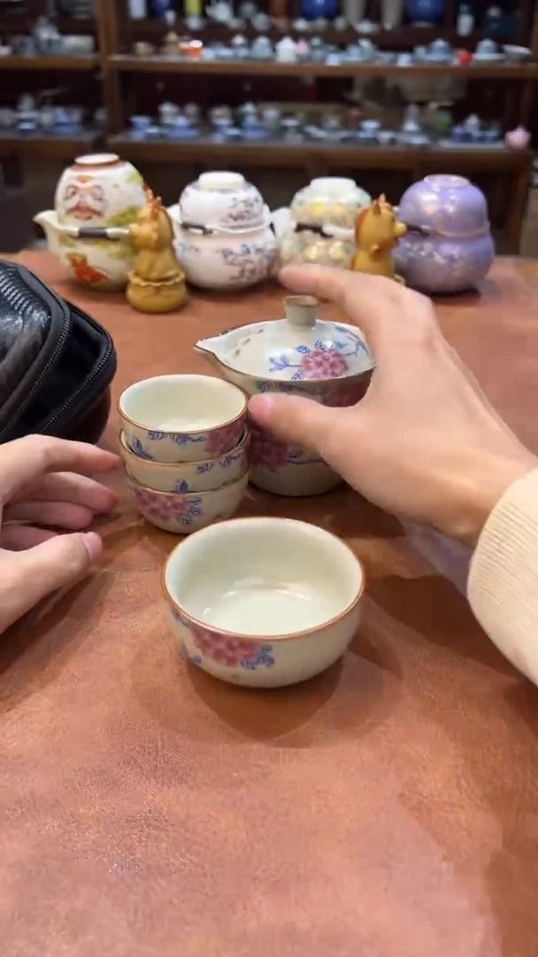 真的很便宜会开片的旅行茶具