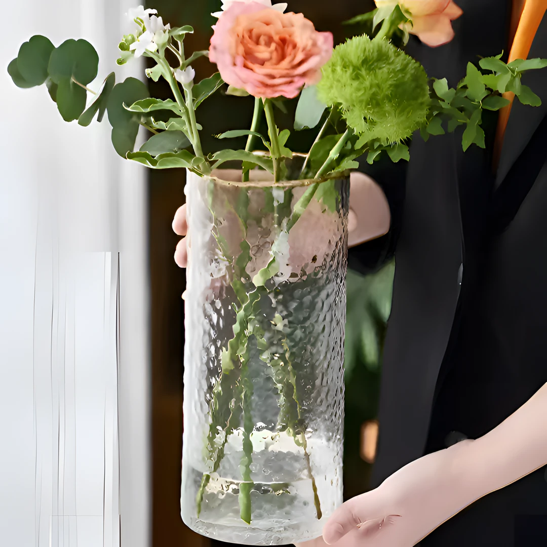 繁星轻奢富贵竹玻璃花瓶水培透明百合花水养插花摆件客厅现代简约