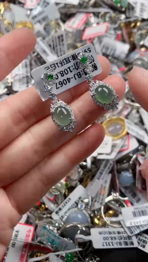 银S925镶嵌戒指翡翠777----7