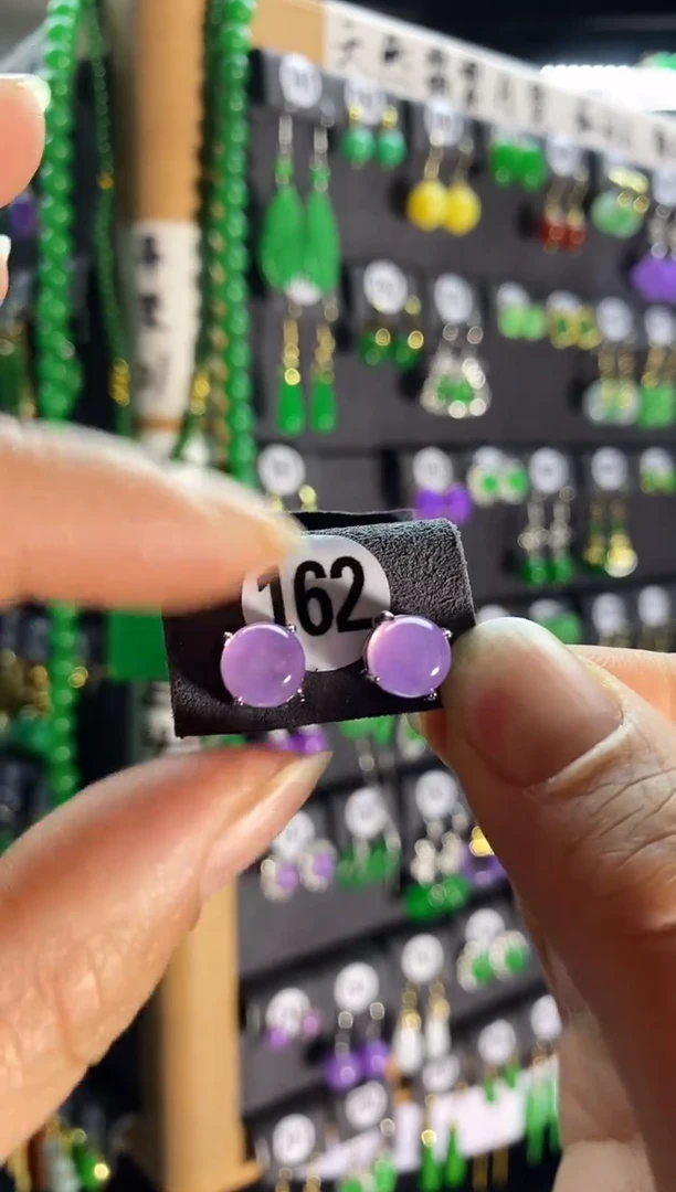 【闪购商品】翡翠耳饰银S925镶嵌162...