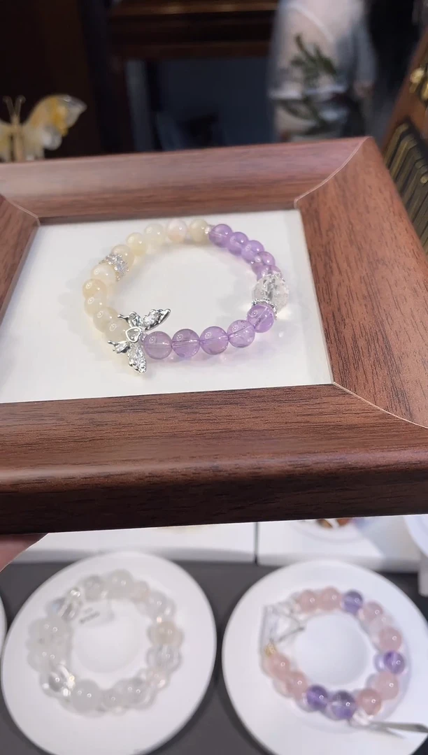 未镶嵌手串水晶紫水半圈雪花幽灵