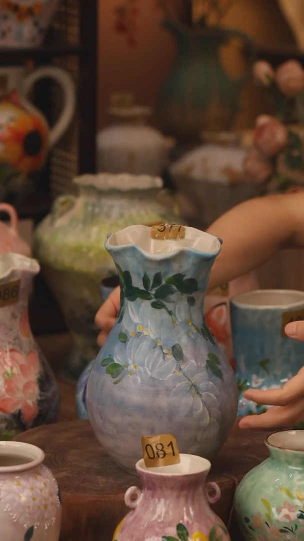 陶瓷377景德镇设计师手作花器摆件侘寂风