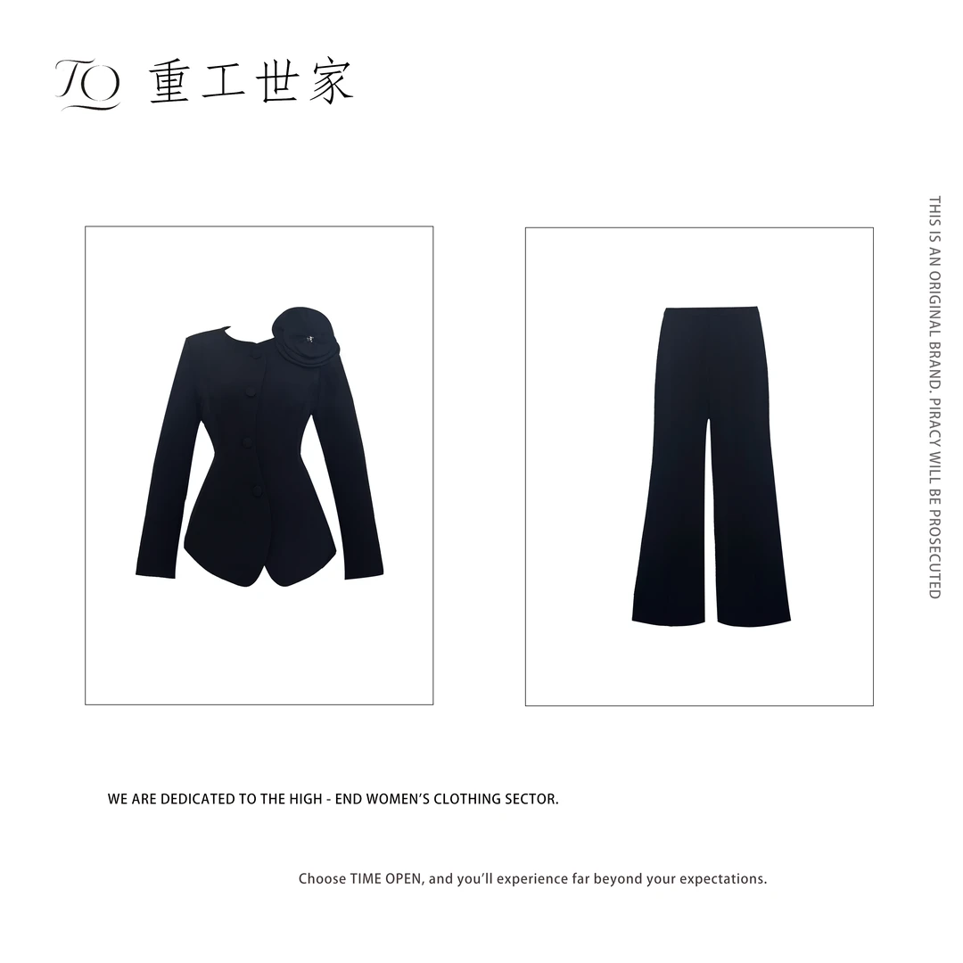 【25S高定伯利庄园】高定设计师轻奢时尚洋气重工显瘦气质花朵套装