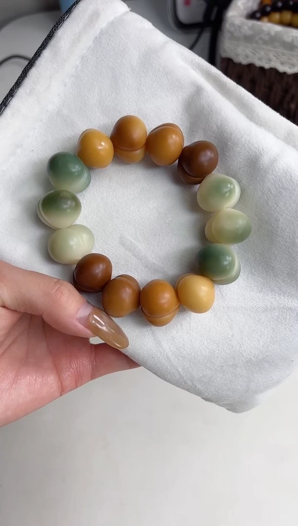 手串菩提根/象牙果兮***嘻沐v14干磨屁桃20mm手串瑕疵不补