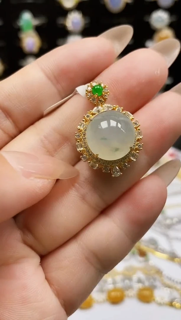 银S925镶嵌戒指翡翠0284