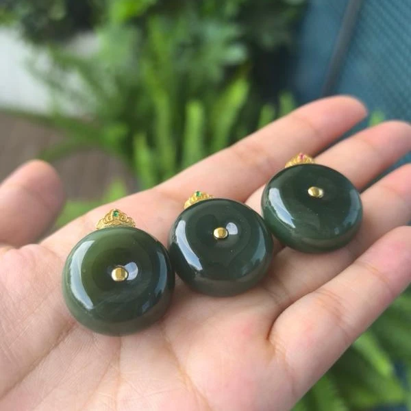 【香掌柜】18K和田玉平安扣（多样性发货，发一件）