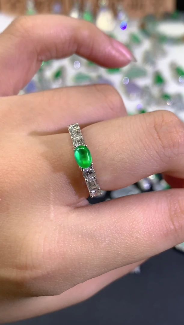 18K金镶嵌戒指翡翠C03|35000