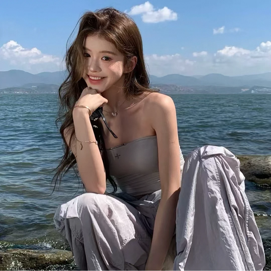 【L未来科技合集】抹胸吊带伞兵裤通勤辣妹百搭打底美背性感夏季