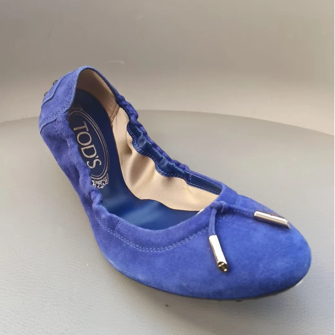 95新 TOD’S/托德斯 托德斯（TOD'S）蓝色卷卷鞋