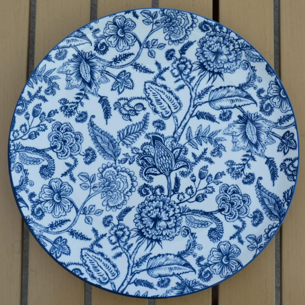 【出口款】高温釉下彩陶瓷“蓝花”系列餐盘饭碗