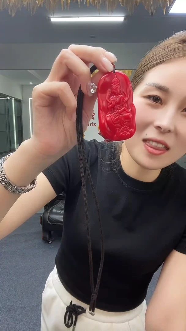 红色随型坐观音吊坠多样性发货一件