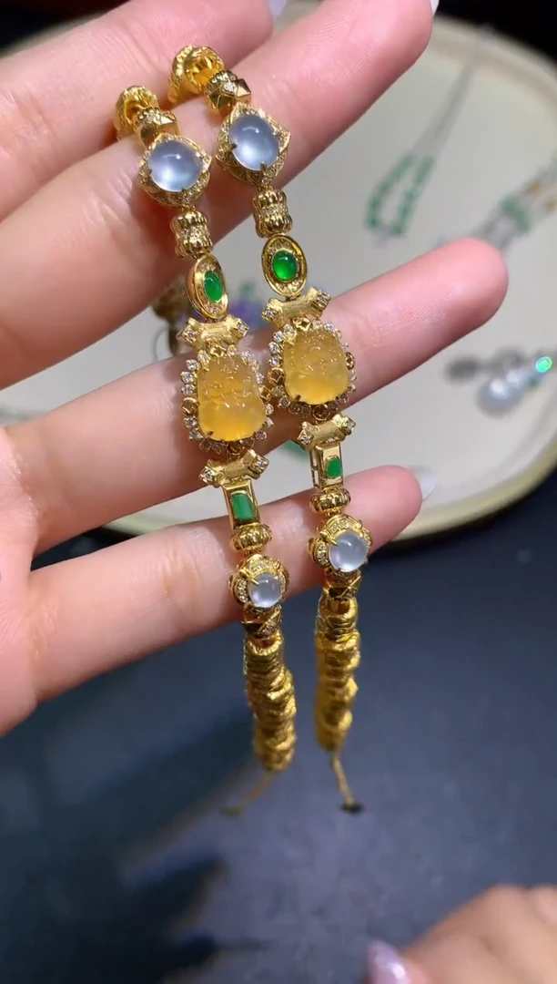 18K金镶嵌手链翡翠多样性发其一E436|15800