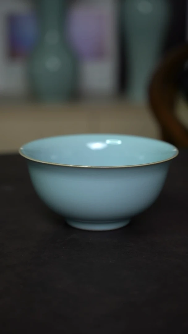 杯子瓷天青宫碗微瑕