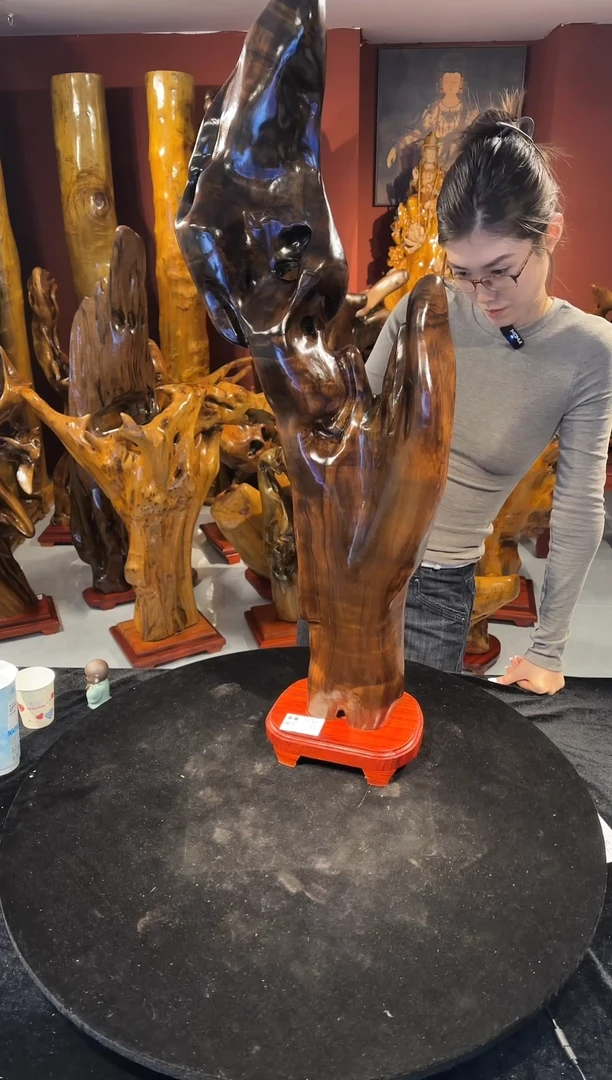 金丝楠简****真金丝楠木随形孤品摆件1123