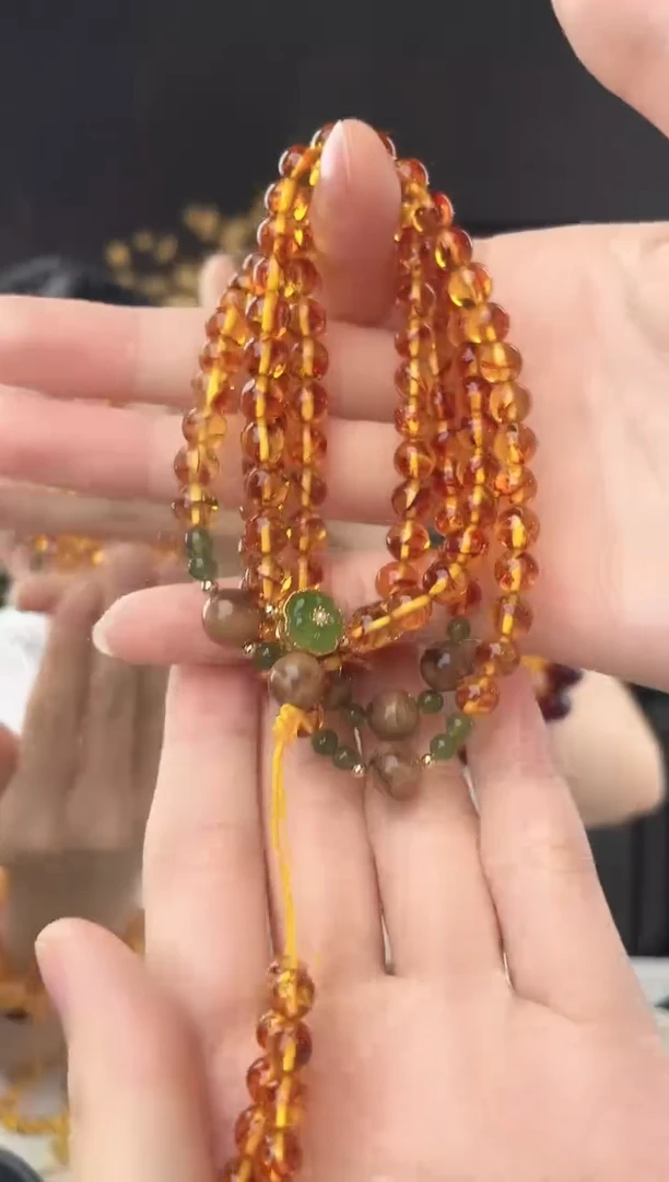 裸石琥珀未镶嵌6+108  花珀设计款