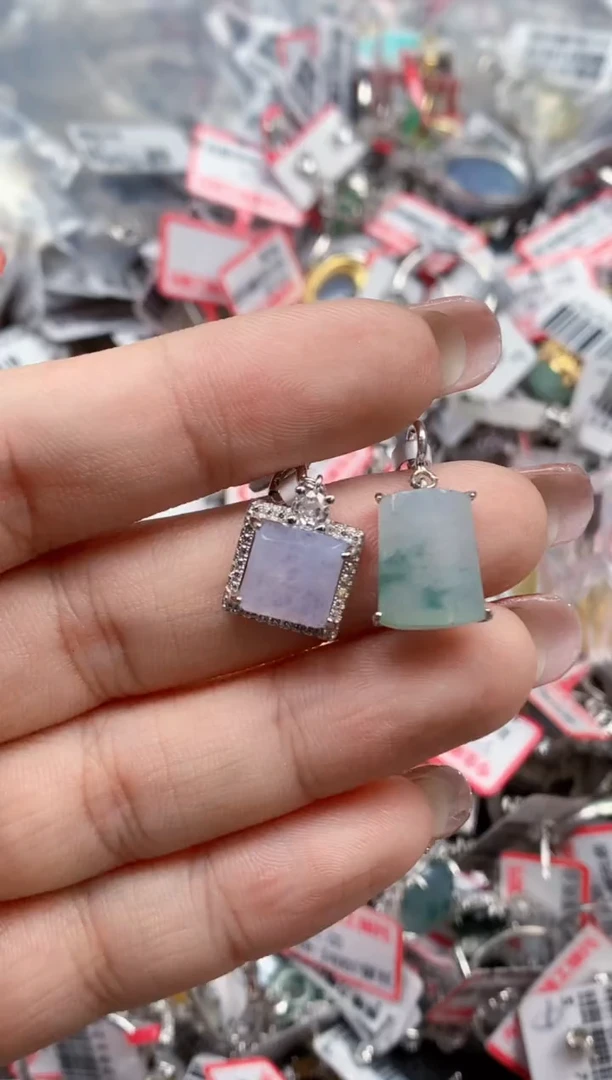 银S925镶嵌戒指翡翠天然A货缅甸翡翠