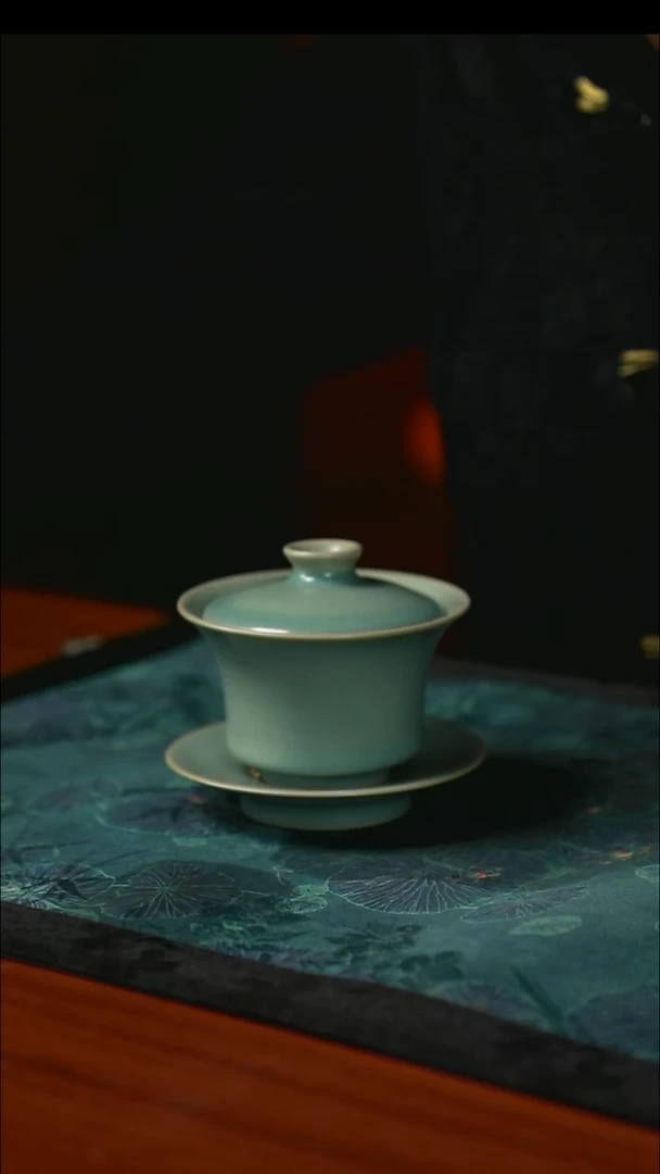 马蹄盖碗 仿古 支钉 开片 一级品