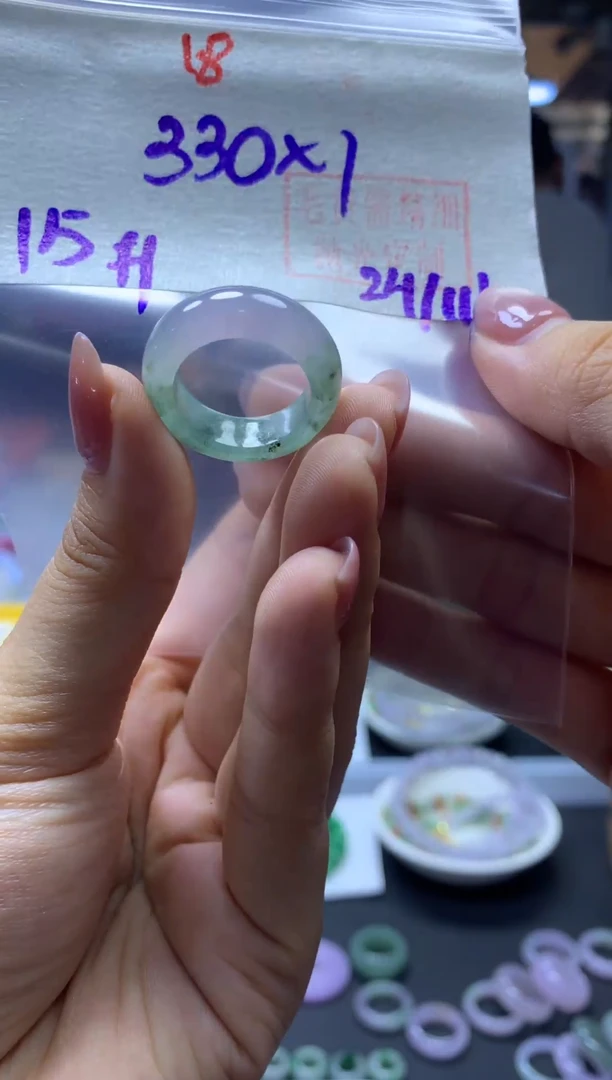 未镶嵌定制翡翠戒圈#330元-毛货需精细抛光