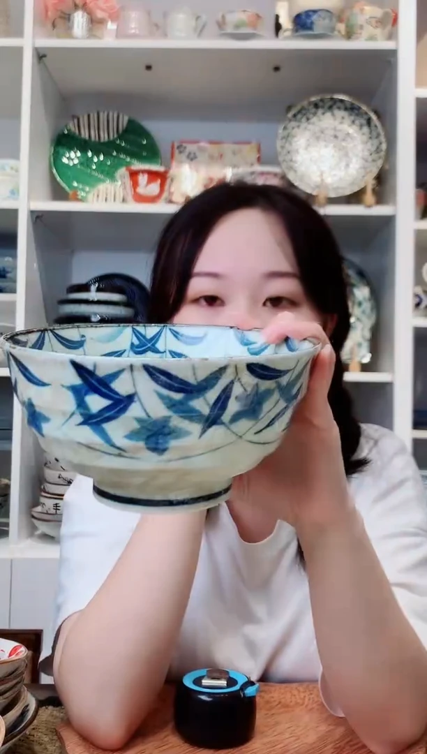 陶瓷【微瑕】黄泥桔梗拉面碗