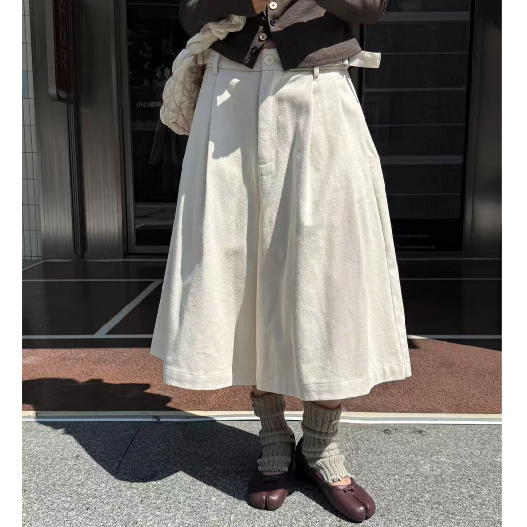 【逸语服饰】2025秋冬韩系宽松百搭显瘦七分牛仔裤厚款休闲阔腿裤女