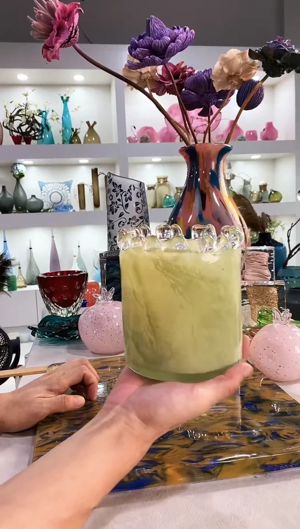 慕忆家手作琉璃花瓶瑕疵