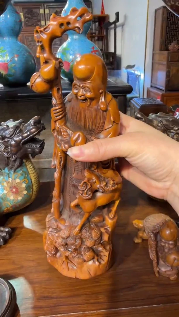 木木头款黄杨福禄寿摆件1800