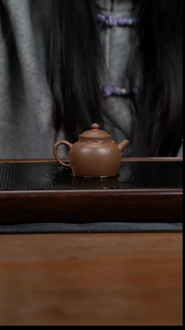 茶壶紫砂100cc黄龙山原矿百年老紫泥宫灯1