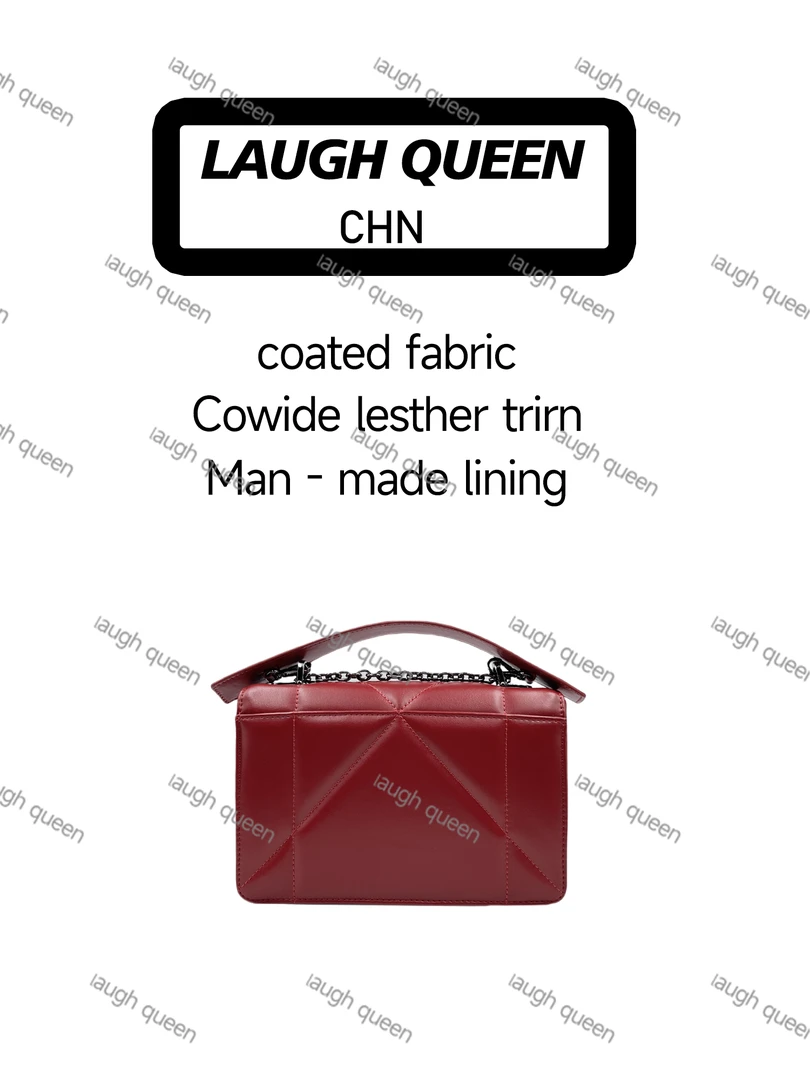 Laugh Queen手工打造真皮女士新款包 黑色红色10144-1办
