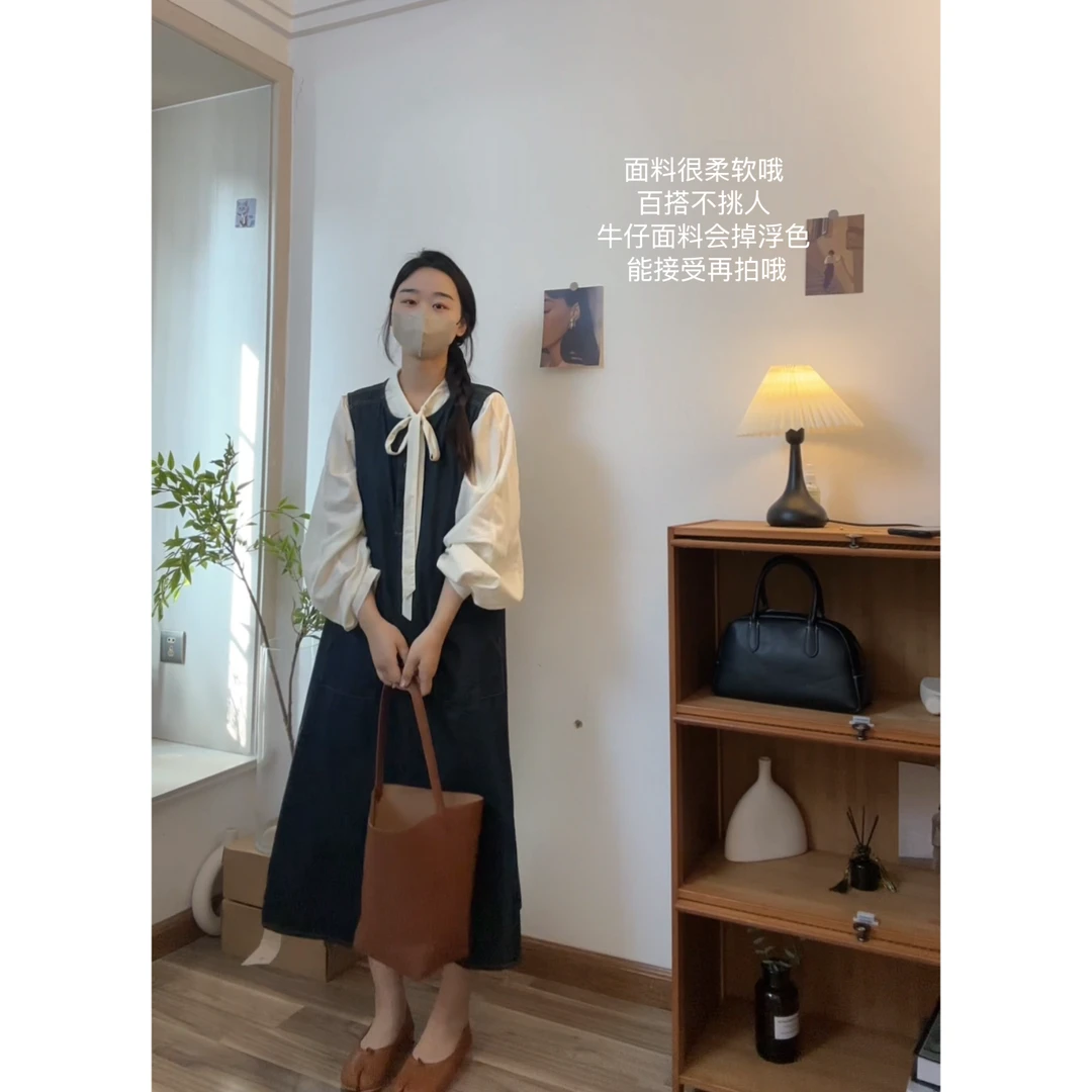 XZJ自制款韩系软牛仔春夏休闲百搭背心连衣裙