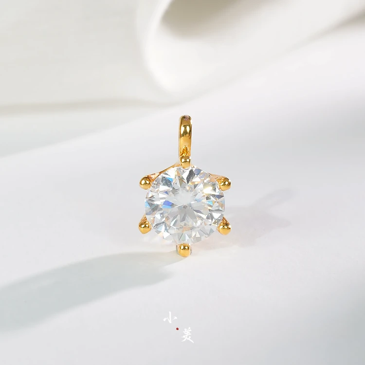 18K金大六爪吊坠配件 G80321